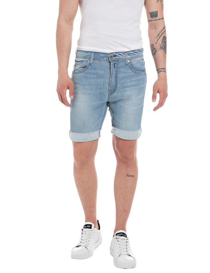 Replay Herren Short RBJ901 - Regular Fit - Blau - Light Blue Denim