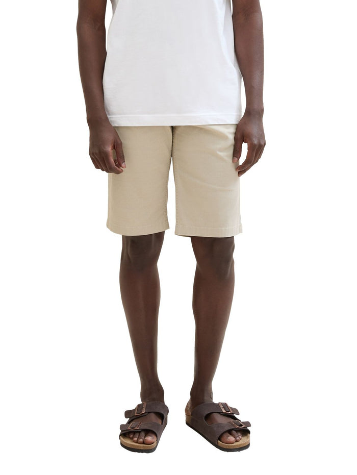 Tom Tailor Herren Short SLIM PRINTED CHINO SHORTS  - Mid Waist Slim Fit