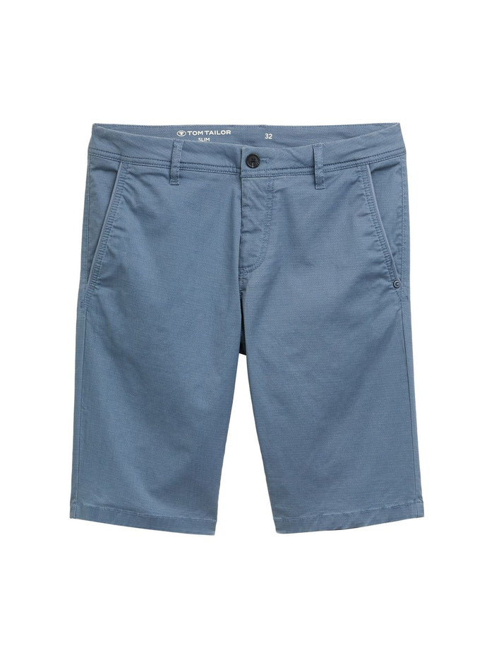 Tom Tailor Herren Short SLIM PRINTED CHINO SHORTS  - Mid Waist Slim Fit