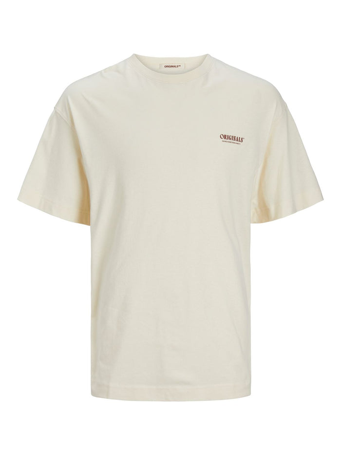 Jack & Jones Herren Rundhals T-Shirt JORMYKONOS GEO BACK - Relaxed Fit
