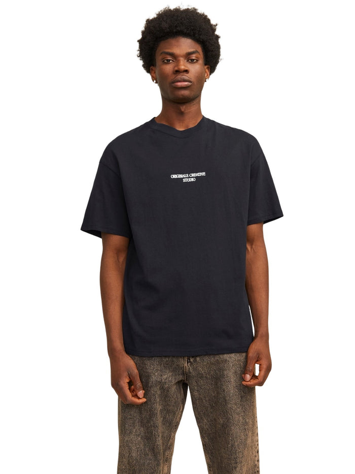Jack & Jones Herren Rundhals T-Shirt JORNOTO GRAPHIC BACK - Relaxed Fit