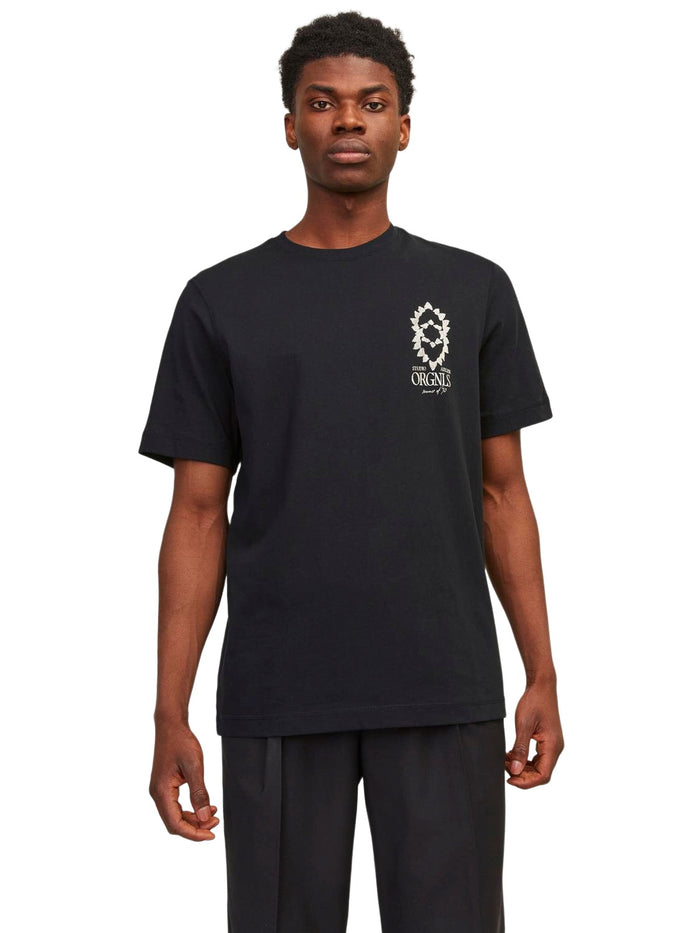 Jack & Jones Herren Rundhals T-Shirt JORNOTO GRAPHIC CHEST - Relaxed Fit