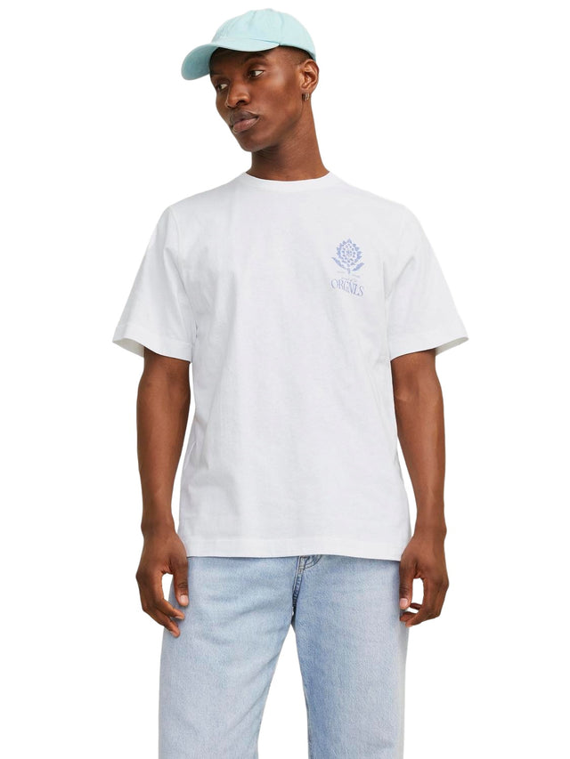 Jack & Jones Herren Rundhals T-Shirt JORNOTO GRAPHIC CHEST - Relaxed Fit