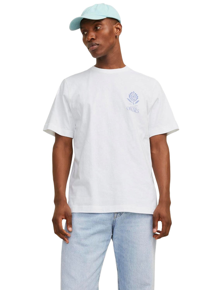 Jack & Jones Herren Rundhals T-Shirt JORNOTO GRAPHIC CHEST - Relaxed Fit