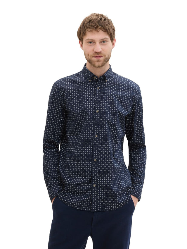 Tom Tailor Denim Herren Hemd FITTED PRINTED - Slim Fit