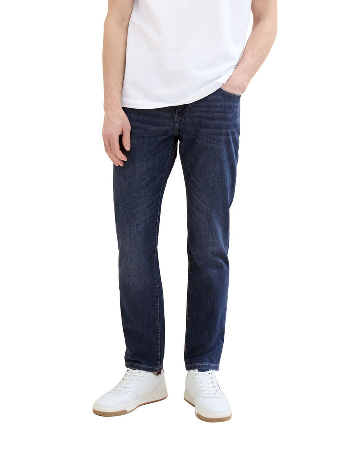 Tom Tailor Herren Jeans JOSH - Slim Fit - Blau - Used Mid Stone Blue Denim