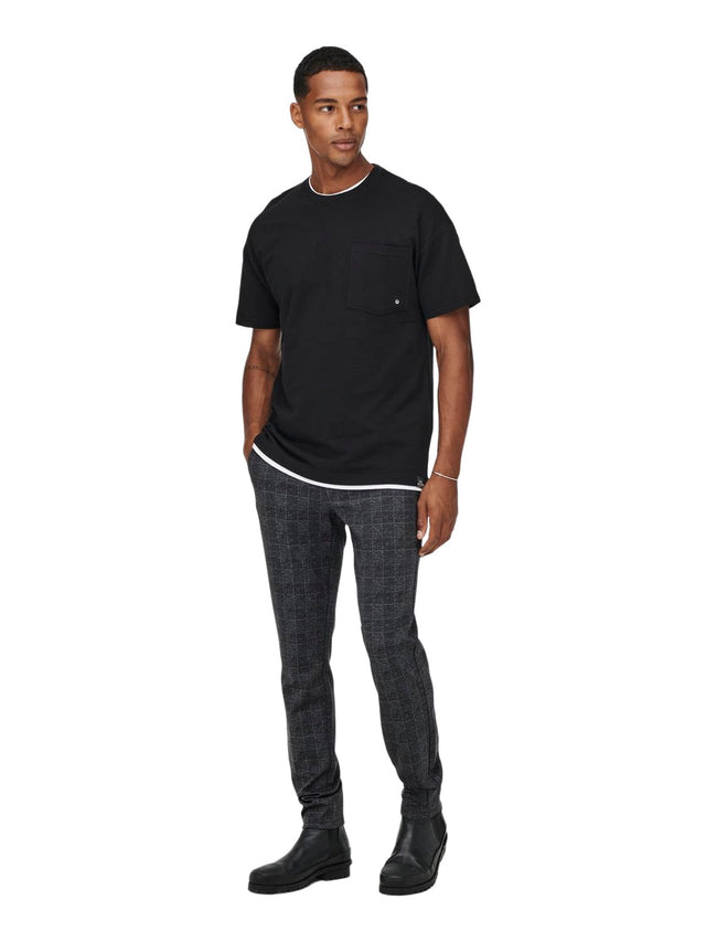Only & Sons Herren Chino Hose ONSMARK SLIM CHECK 9887 - Slim Fit
