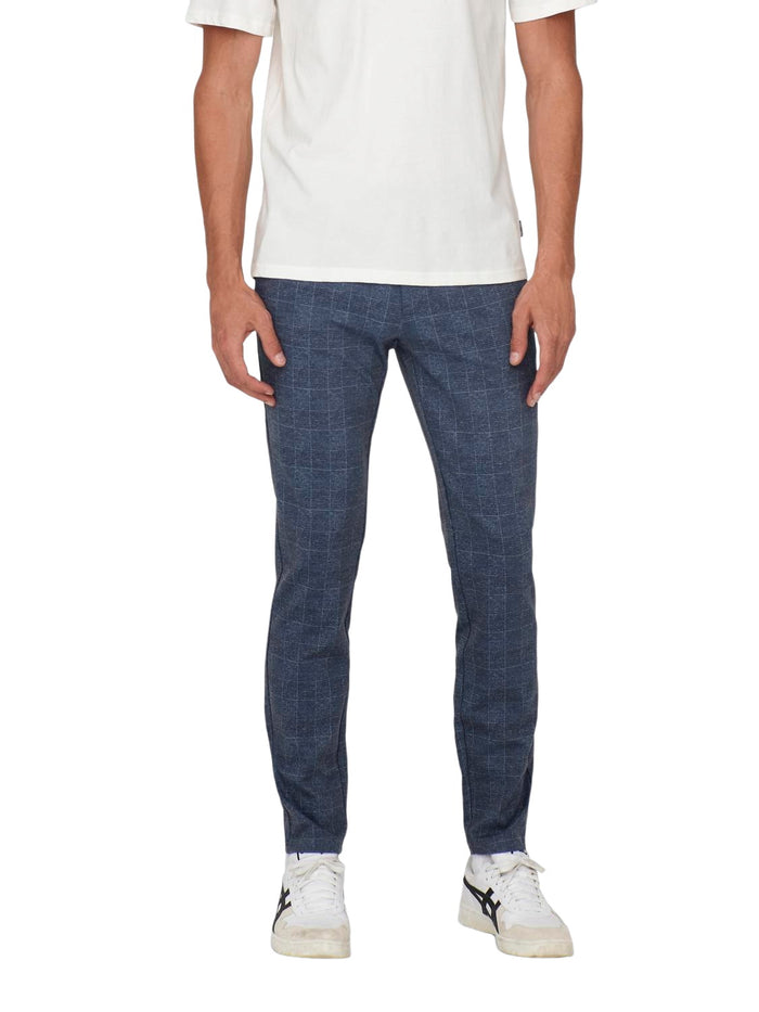 Only & Sons Herren Chino Hose ONSMARK SLIM CHECK 9887 - Slim Fit