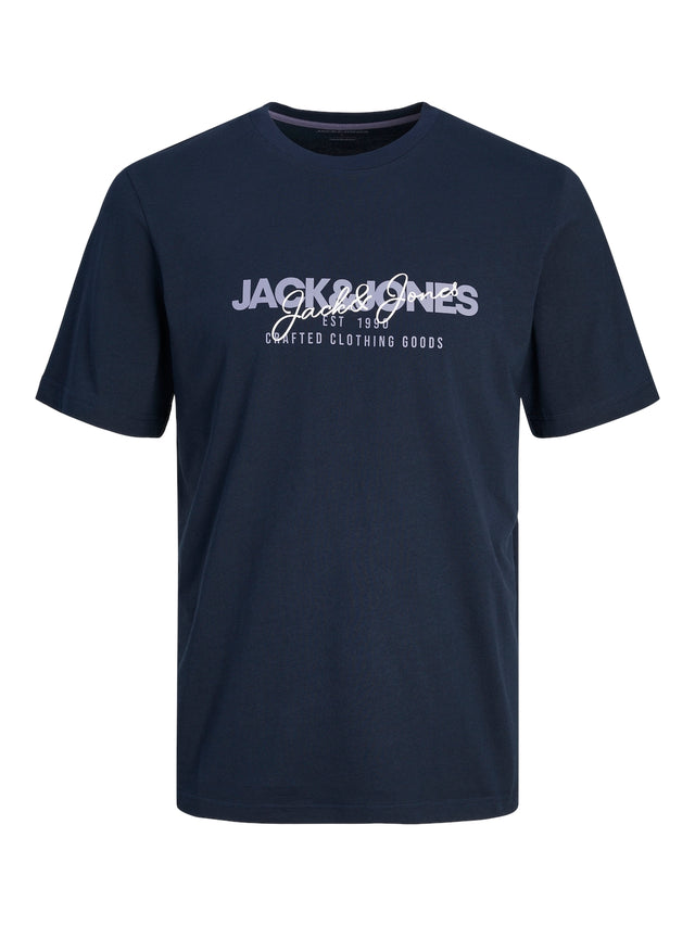 Jack & Jones Herren Rundhals T-Shirt JJALVIS - Regular Fit