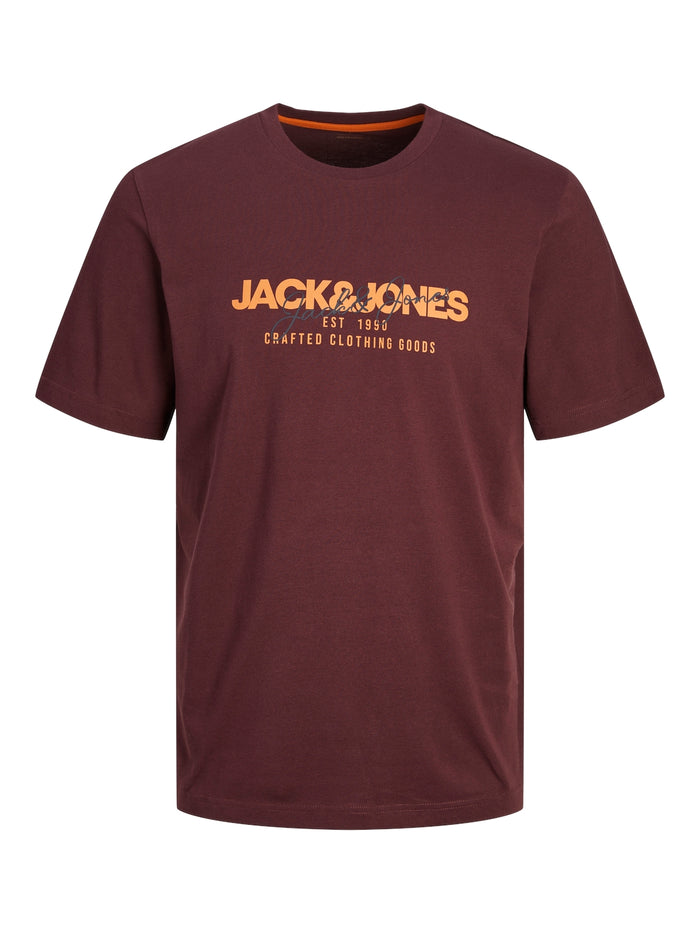 Jack & Jones Herren Rundhals T-Shirt JJALVIS - Regular Fit