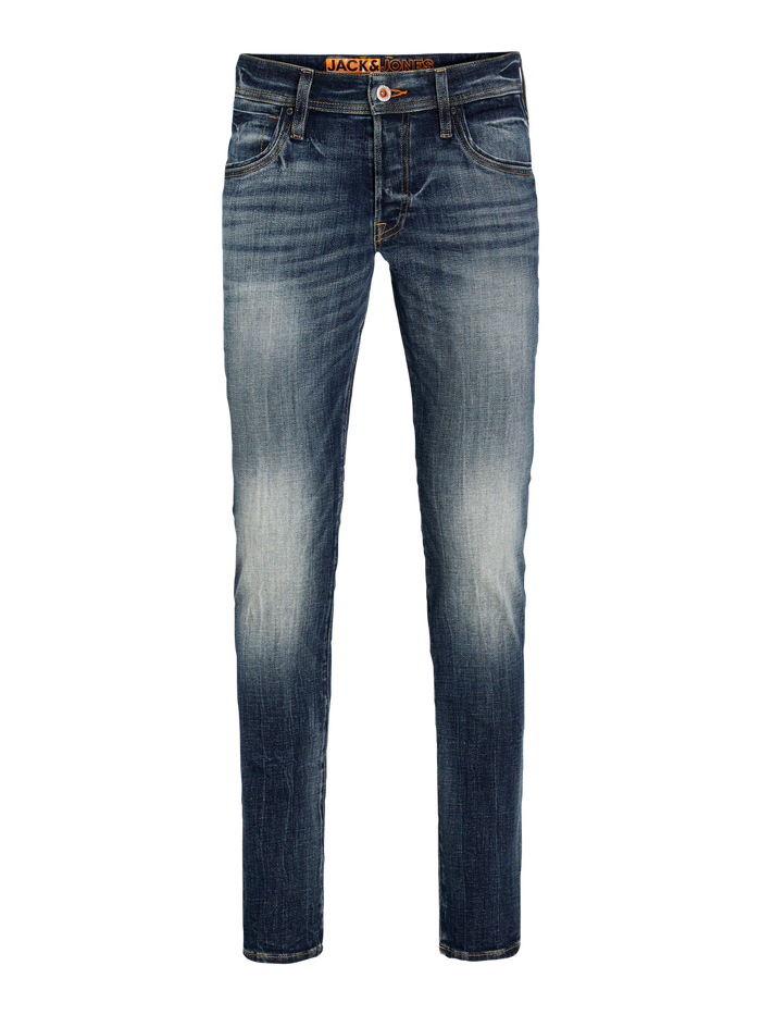 Jack & Jones Herren Jeans  JIGLENN JJLUKE GE 238 - Slim Fit - Blau - Blue Denim