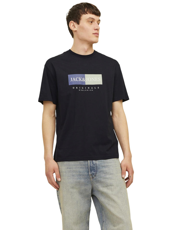 Jack & Jones Herren Rundhals T-Shirt JORFREDERIKSBERG - Relaxed Fit