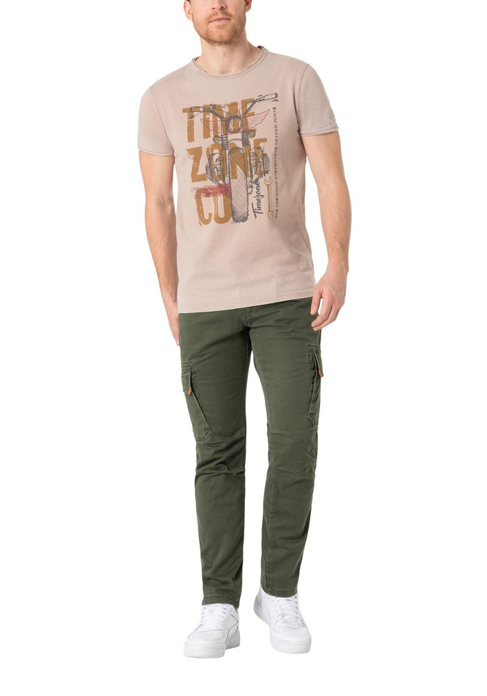 Timezone Herren Cargo Hose REGULAR BENTZ - Regular Fit - Braun Grau Grün Blau Beige