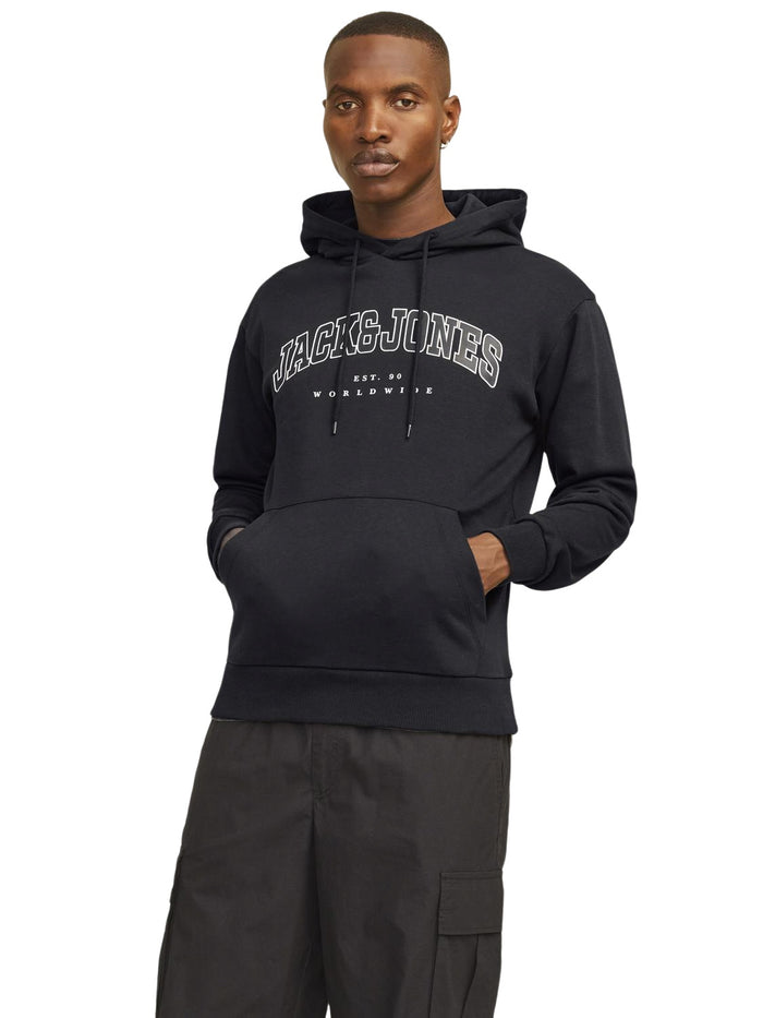 Jack & Jones Herren Hoodie Kapuzenpullover JJECALEB VARSITY- Relaxed Fit
