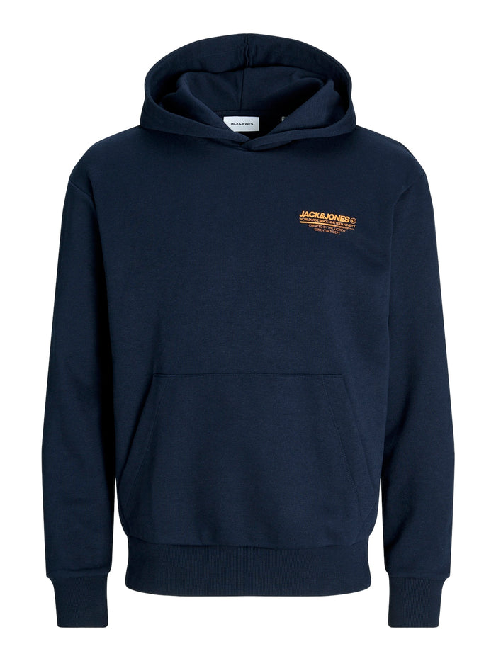 Jack & Jones Herren Hoodie Kapuzenpullover JJOLIVE- Relaxed Fit