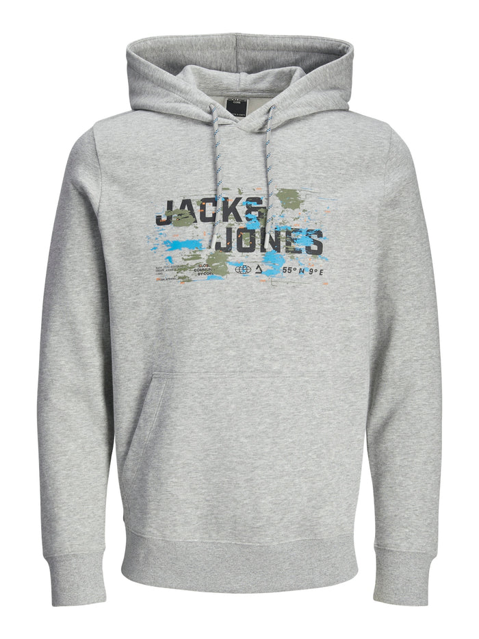 Jack & Jones Herren Hoodie Kapuzenpullover JCOOUTDOOR LOGO- Regular Fit
