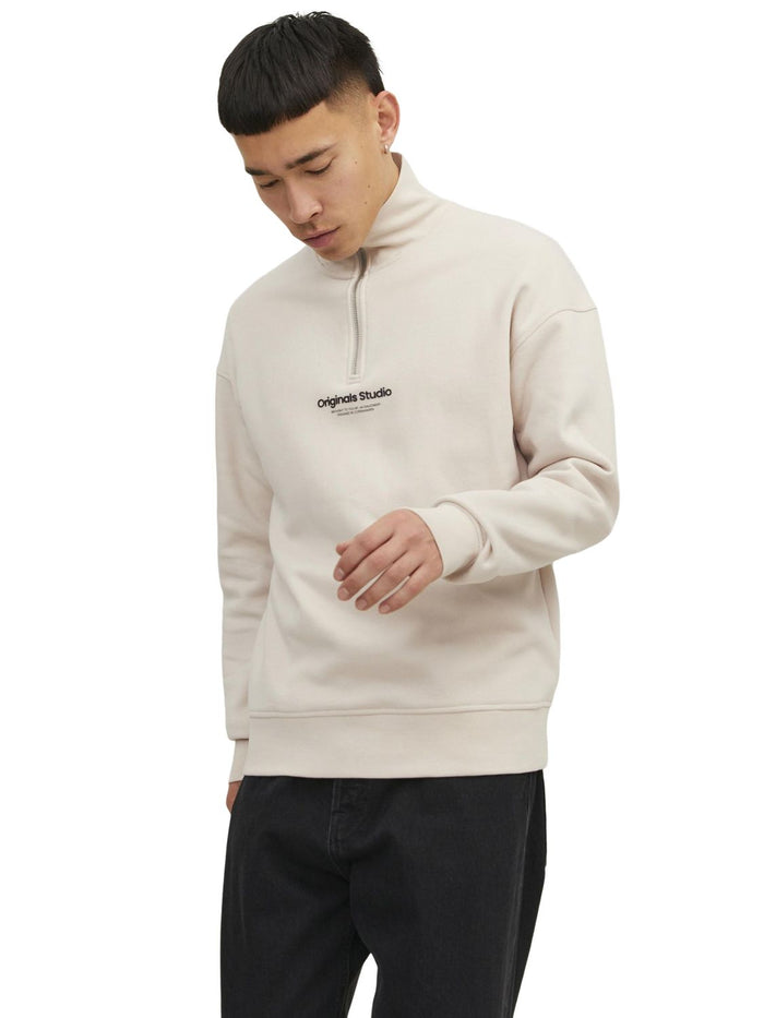 Jack & Jones Herren Stehkragen Pullover JORVESTERBRO QUARTER ZIP - Relaxed Fit