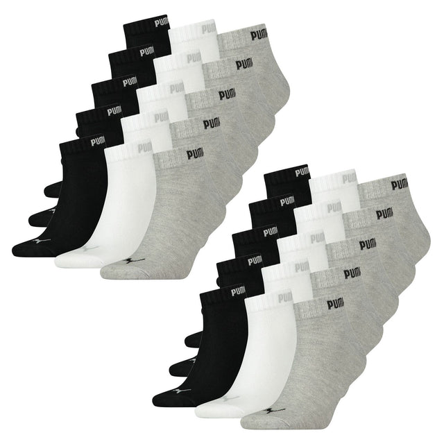 Quartersocken - PUMA HERREN DAMEN UNISEX QUARTER CLYDE 12er Pack 18er Pack 30er Pack