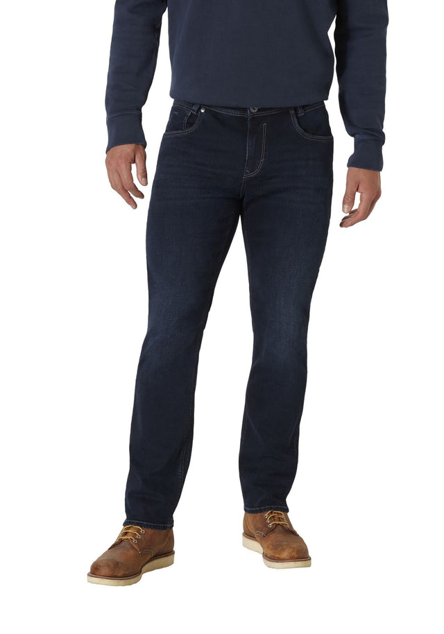 Paddock`s Herren Jeans BEN - Regular Fit Tapered Leg- Blau - Blue Black Used Moustache