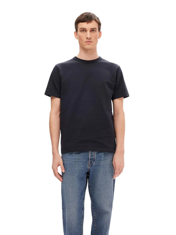 Selected Homme Herren Rundhals T-Shirt SLHSANDER SEERSUCKER - Regular Fit