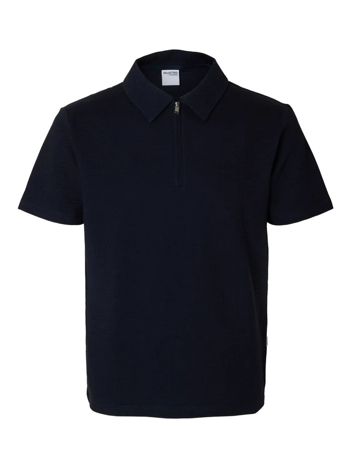 Selected Homme Herren Poloshirt SLHSANDER SEERSUCKER ZIP - Regular Fit