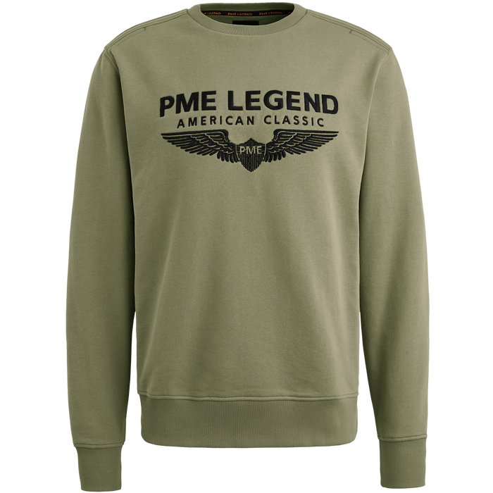 PME Legend Herren Rundhals Pullover CREWNECK SOFT TERRY WITH LOGO - Regular Fit