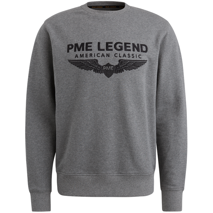 PME Legend Herren Rundhals Pullover CREWNECK SOFT TERRY WITH LOGO - Regular Fit
