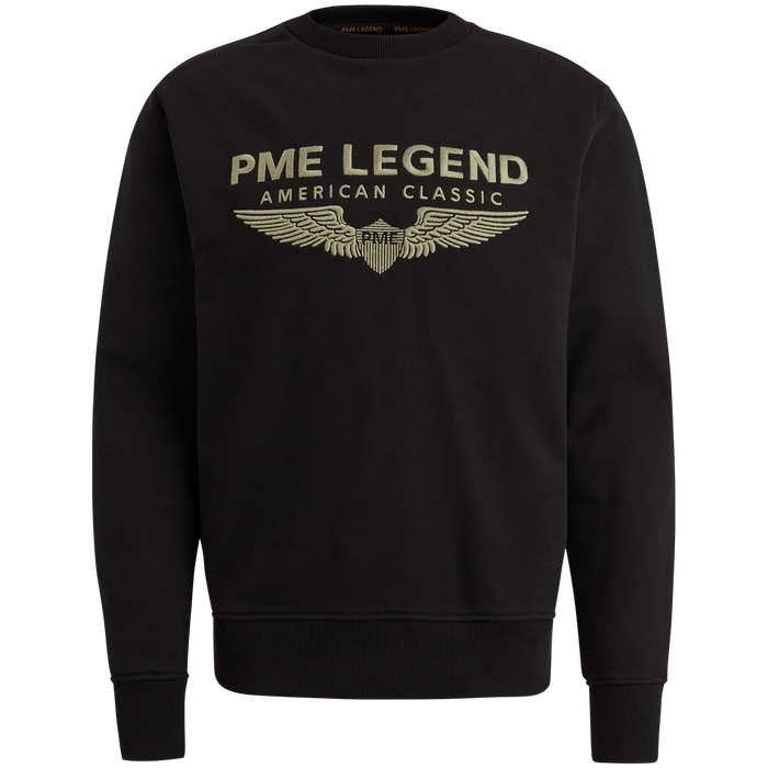 PME Legend Herren Rundhals Pullover CREWNECK SOFT TERRY WITH LOGO - Regular Fit
