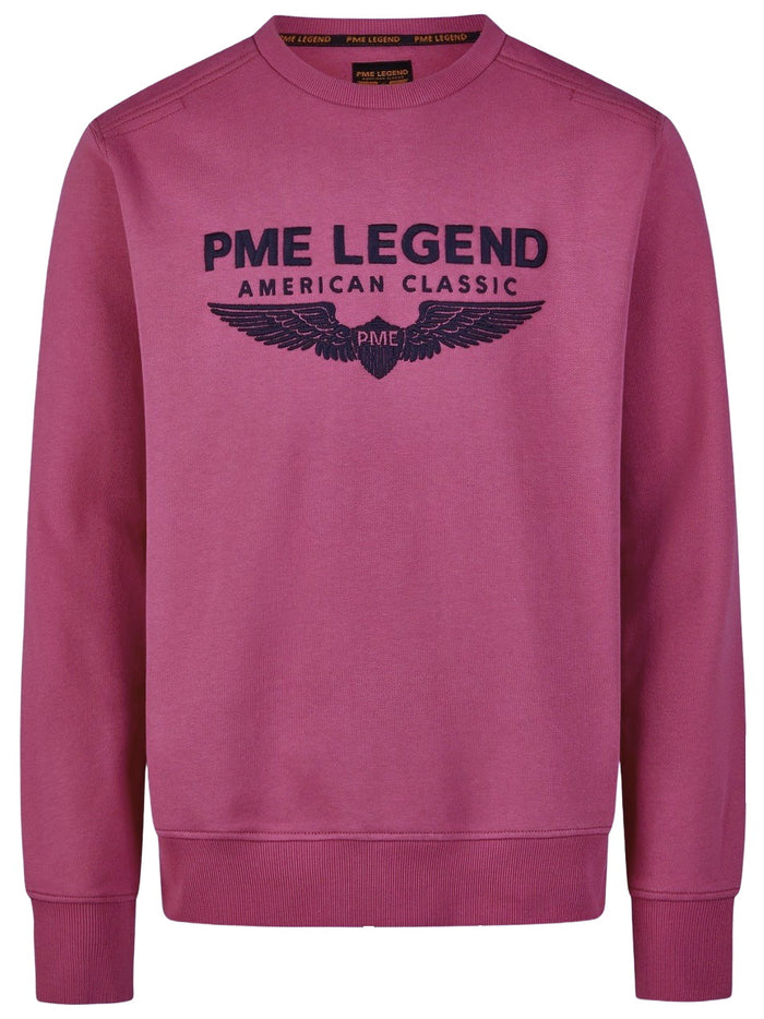 PME Legend Herren Rundhals Pullover CREWNECK SOFT TERRY WITH LOGO - Regular Fit