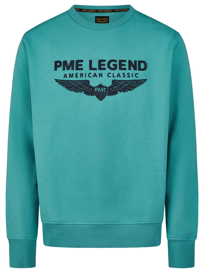 PME Legend Herren Rundhals Pullover CREWNECK SOFT TERRY WITH LOGO - Regular Fit