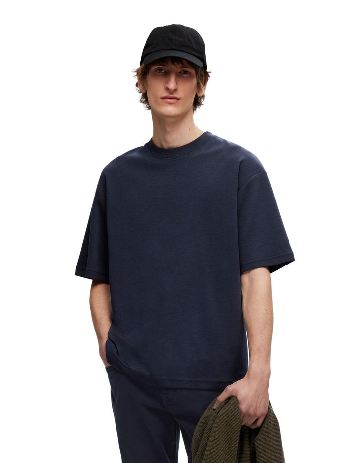 Selected Homme Herren Rundhals T-Shirt SLHLOOSEOSCAR - Relaxed Fit