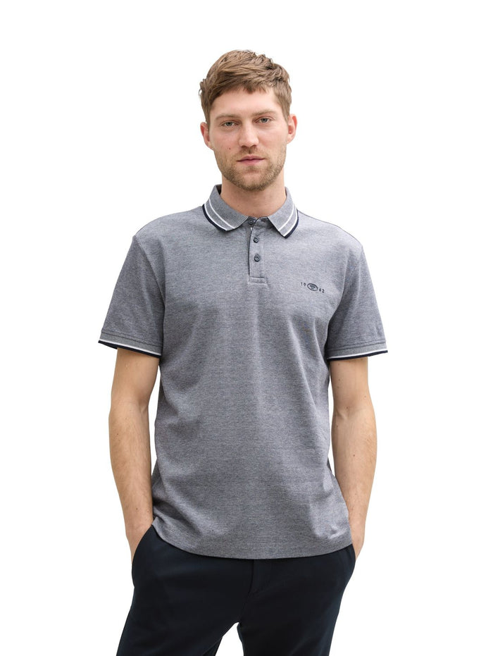 Tom Tailor Herren Poloshirt POLO WITH PRINT - Regular Fit