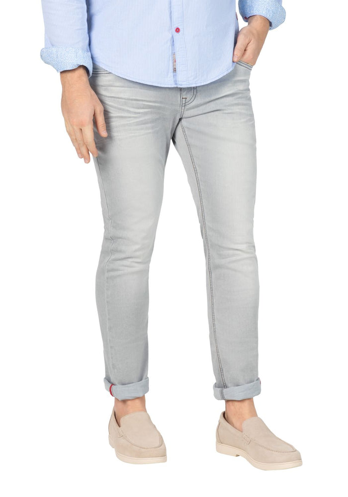 TIMEZONE Herren Jeans SLIM EDUARDOTZ Mid Waist - Slim Fit - Blau Grau
