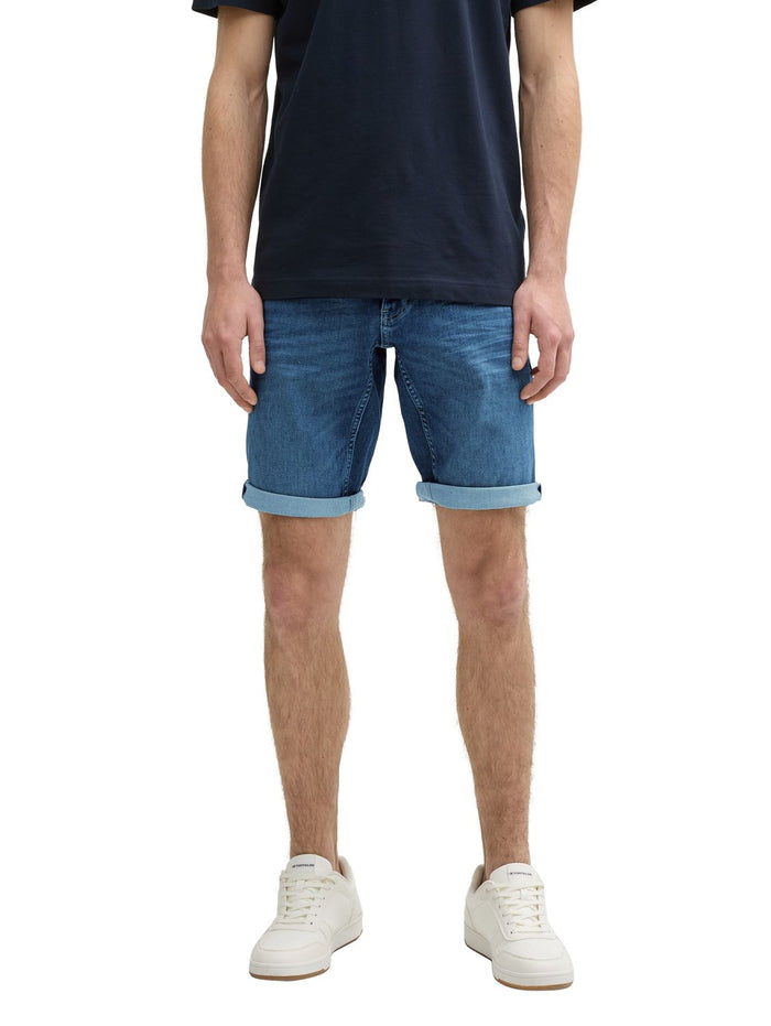 Tom Tailor Herren Jeans Short TTJOSH REGULAR SHORTS Mid Waist Regular Fit -Blau Grau