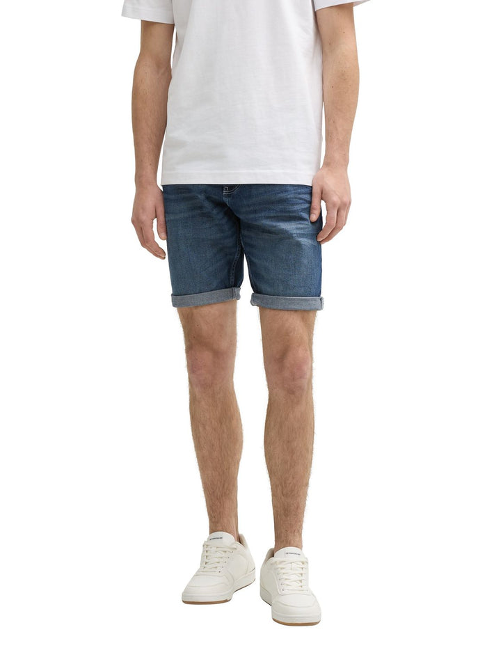 Tom Tailor Herren Jeans Short TTJOSH REGULAR SHORTS Mid Waist Regular Fit -Blau Grau