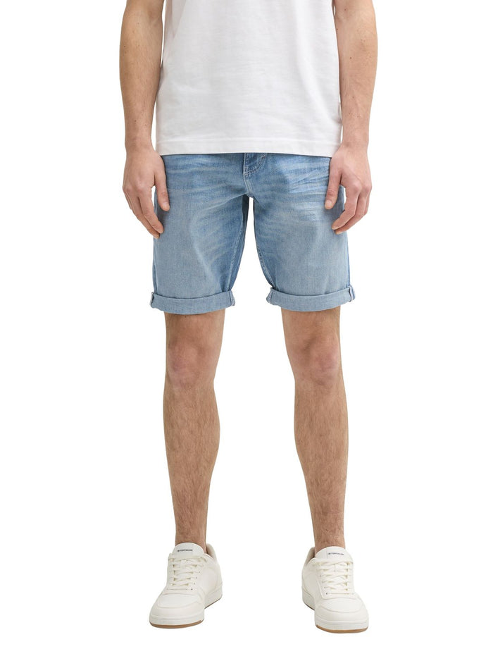 Tom Tailor Herren Jeans Short TTJOSH REGULAR SHORTS Mid Waist Regular Fit -Blau Grau