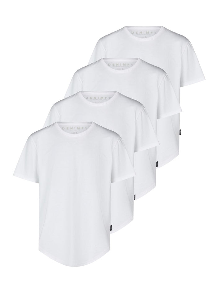 DENIMFY Tshirt Herren lang geschnitten Set 100% Baumwolle Regular Fit DFPaco 4er Pack
