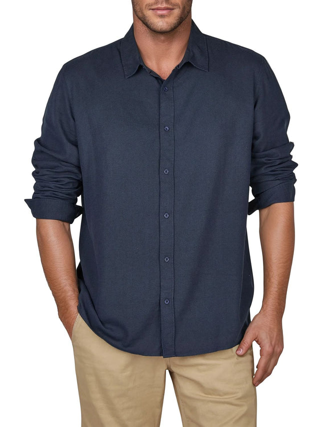 riverso Leinenhemd Herren Langarm Regular Fit RIVFabrizio