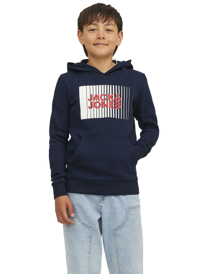 Jack & Jones Jungen Hoodie Kapuzenpullover JJECORP LOGO SWEAT HOOD PLAY JNR- Regular Fit