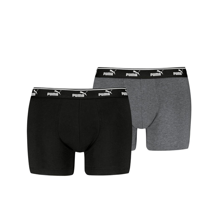 Puma Herren Boxershort PUMA ELEMENTS MEN LOGO ELASTIC BOXER 2er Pack