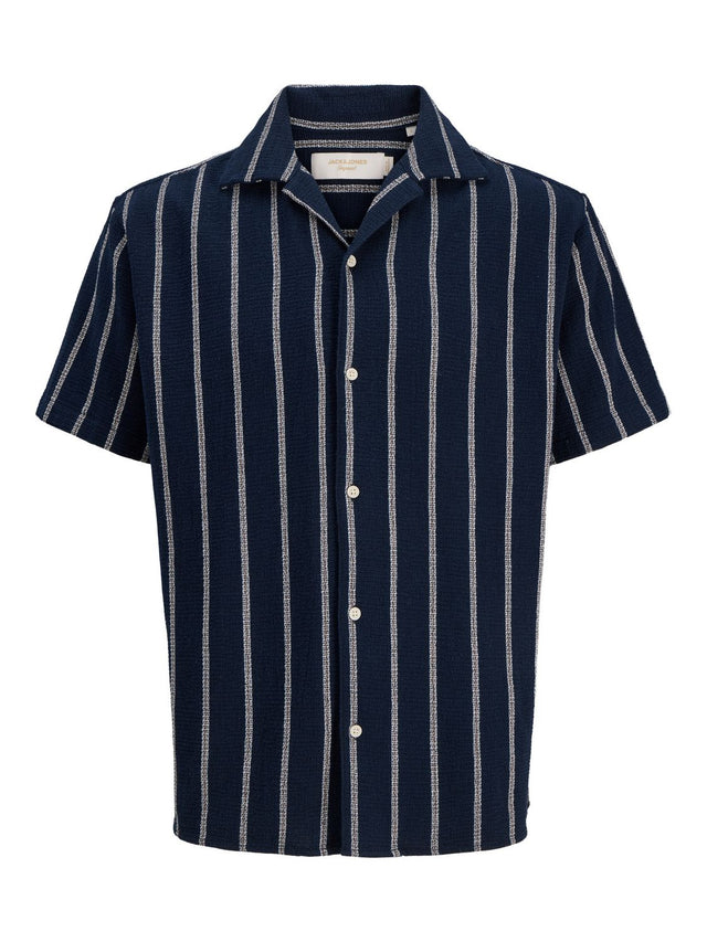 Jack & Jones Herren Kurzarm Hemd JORCOBA STRIPE RESORT SHIRT SS - Relaxed Fit
