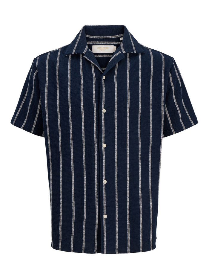 Jack & Jones Herren Kurzarm Hemd JORCOBA STRIPE RESORT SHIRT SS - Relaxed Fit