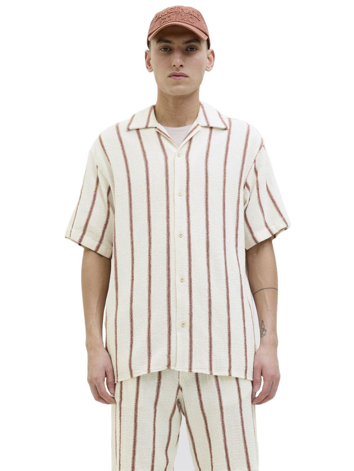 Jack & Jones Herren Kurzarm Hemd JORCOBA STRIPE RESORT SHIRT SS - Relaxed Fit
