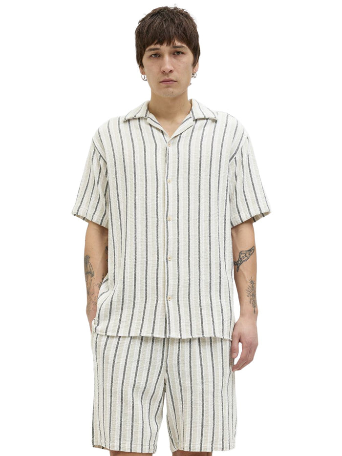 Jack & Jones Herren Kurzarm Hemd JORCOBA STRIPE RESORT SHIRT SS - Relaxed Fit