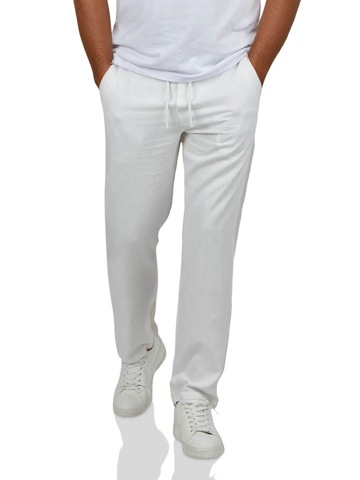 DENIMFY Leinenhose Herren lang Sommer Elastischer Bund Regular Fit DFDylan