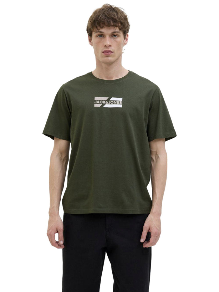 Jack & Jones Herren Rundhals T-Shirt JJCORP GRAPHIC TEE SS O-NECK - Regular Fit
