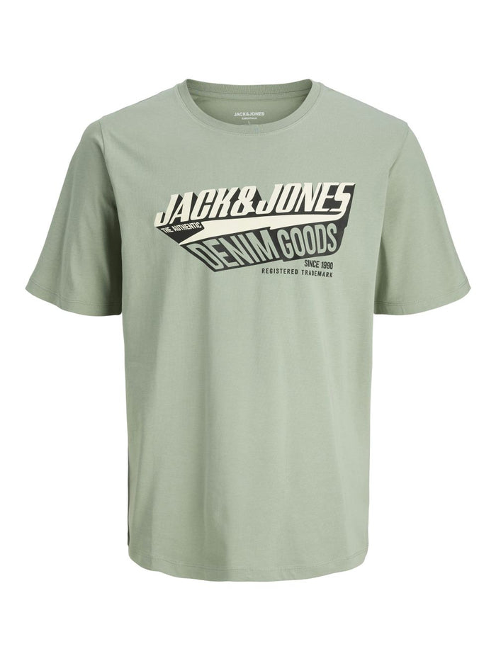 Jack & Jones Herren Rundhals T-Shirt JJELOGO TEE SS O-NECK 2 COL - Regular Fit