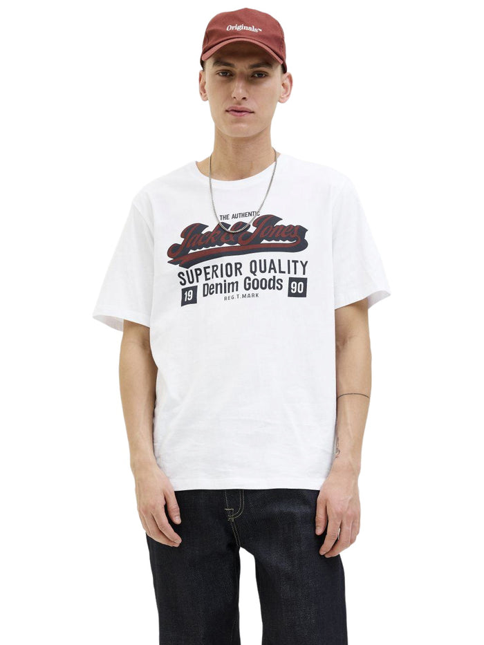 Jack & Jones Herren Rundhals T-Shirt JJELOGO TEE SS O-NECK 2 COL - Regular Fit