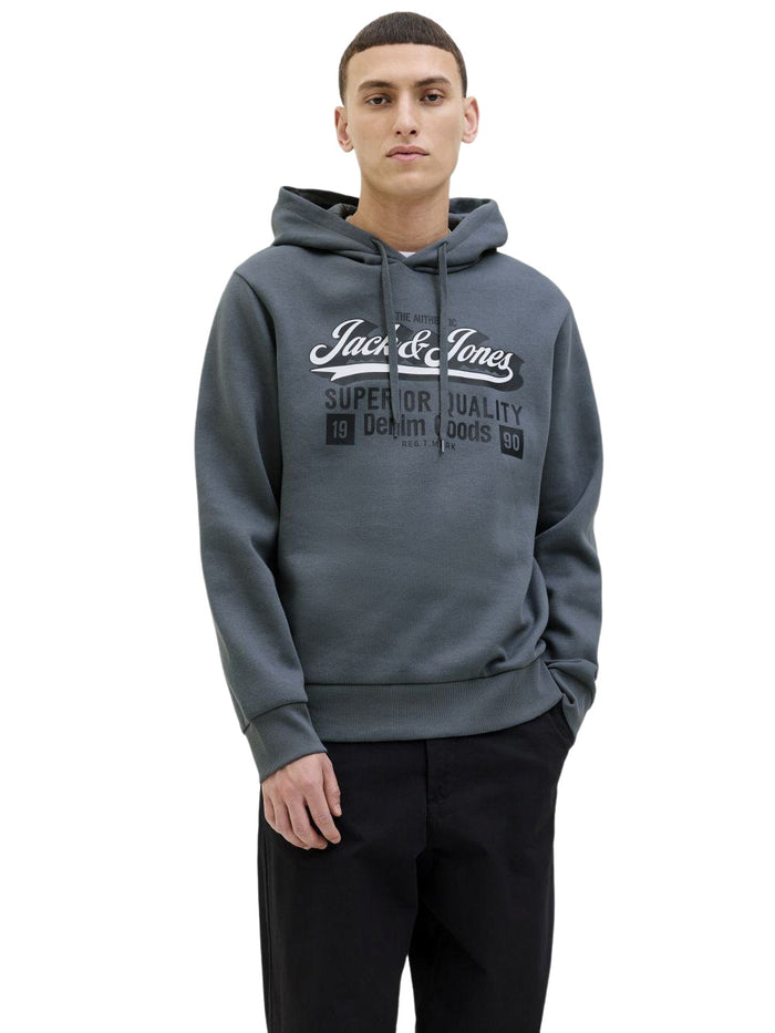 Jack & Jones Herren Hoodie Kapuzenpullover JJELOGO SWEAT HOOD 2 COL - Regular Fit
