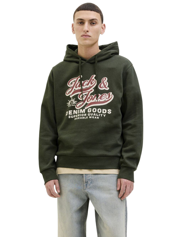 Jack & Jones Herren Hoodie Kapuzenpullover JJELOGO SWEAT HOOD 2 COL - Regular Fit